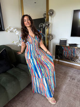 The Victoria - Multi Coloured Tiered Midi Dress